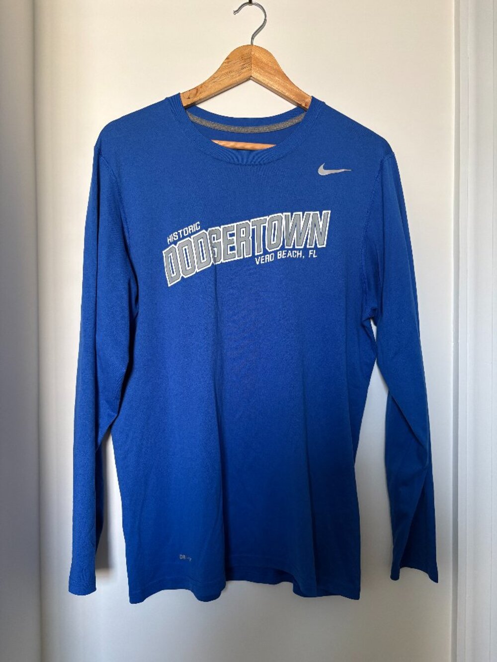 Nike Dri-FIT Historic Dodgertown Vero Beach Blue Long Sleeve Shirt M